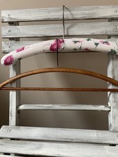 Vintage Coat hangers X 2. One Floral Padded, One Wooden. Excellent