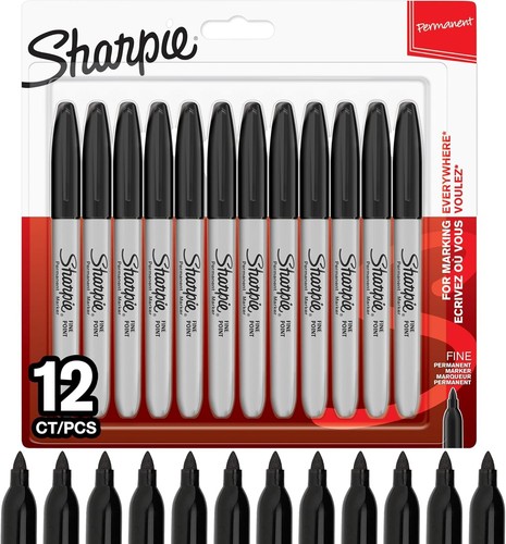 Black sharpie pens permanent - black,