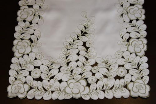 Embroidered lace placemat - lace,