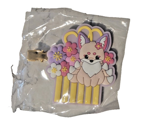Fox hair clip - pink,