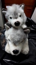 Keel Toys Storm Siberian Husky Alaskan Soft Cuddle Puppy Dog pair. 9" and 14"