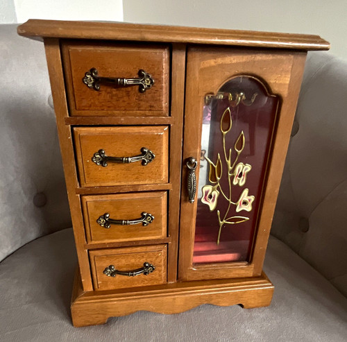 Wooden brown jewellery - jewellery, box