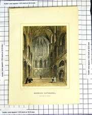 Original Old Antique Print