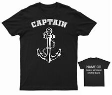 Captain Boat Anchor Boating T-Shirt Personalised Gift Customised Name Massage