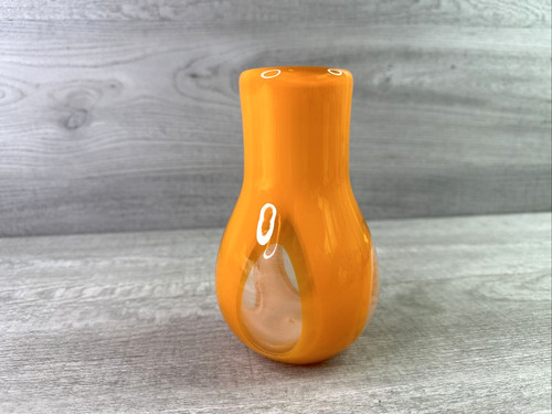Hand blown orange and - hand-blown, clear