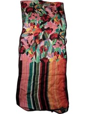 Missoni Floral Striped Silk Scarf Multicoloured Pattern 31cm x 160cm