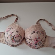Ladies Rosie for Autograph Plunge Padded Bra -Silk with Lace Pink UK 34D