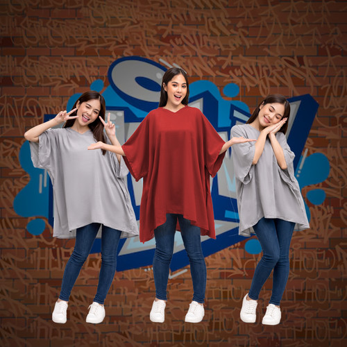 Plain poncho top - plain,