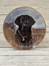 Black Labrador dog Porcelain plate, ON ALERT  by Jim Killen Danbury mint