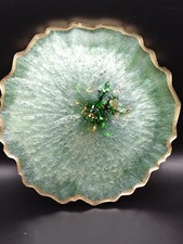 Agate geode style Green & gold