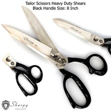 Professional Tailors Scissors 8" Large Upholstery Dressmaking Tailor Shears UK