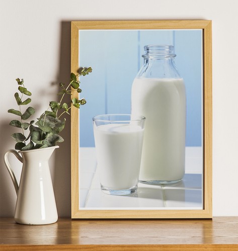Bottle and glass milk - and,