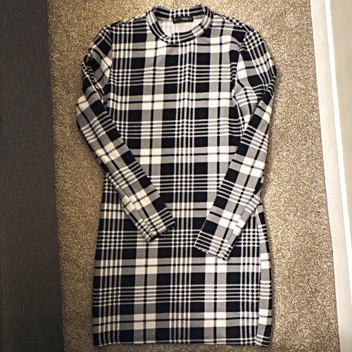 Women black white check - black,