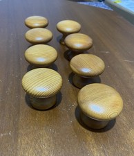 8 X 48mm Wooden Cabinet Knob Handles Complete With Screw fixings
