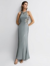 Reiss fern fitted lace halter - fern,