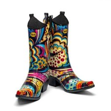 Wellington Boots Western designer Ladies Floral Cowboy Wellies Festival boots