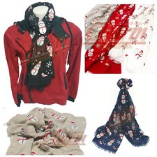 LATEST BEAUTIFUL CHRISTMAS NECK SCARF GIFT SNOWMAN SNOWFLAKE WINTER WRAP SNOW