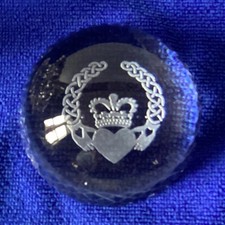 Galway Irish Crystal Claddagh Paperweight.