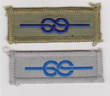 UK Boy Scouts two varieties of SILVER CROSS Gallantry Award uniform knot badge