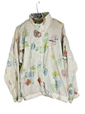 Vintage Adidas Floral Zip Jacket 80s 90s – Multicolor Graphic Windbreaker - M/L