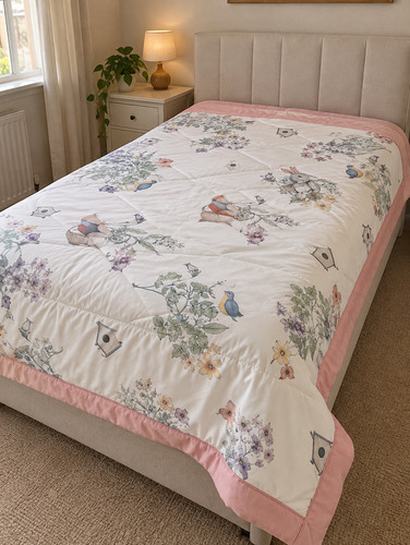 Floral summer quilt blanket - summer,