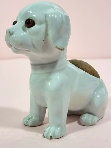 White antique porcelain dog - white,