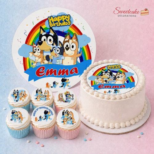 Bluey edible cake cupcake - bluey, &