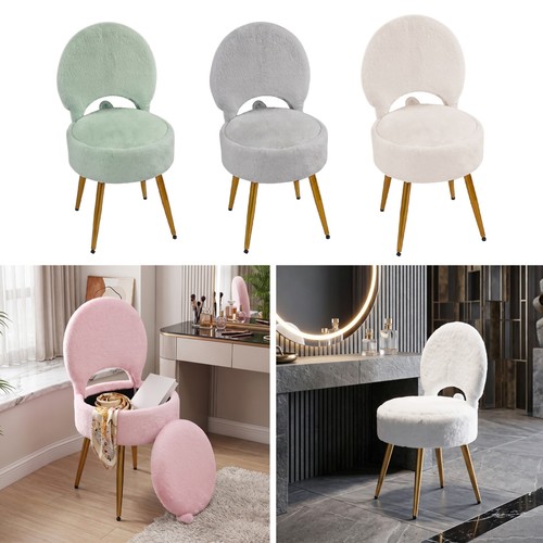 Faux fur vanity - vanity, stool