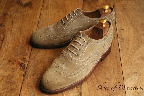 Grenson beige suede oxford - beige,