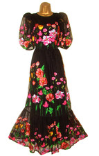 Asos Floral embroidered evening party wedding guest long quiz maxi dress size 8