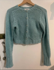 Blue Mohair Wool Cardigan