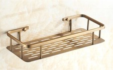 Antique Brass Wall Mounted Bathroom Shower Caddy Shelf Storage Basket yba107