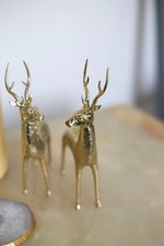 Brass Standing Deer Pair