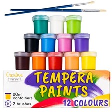 Tempera Paint Set Poster Paint for Kids | 20 ml x 12 Pots | Washable Paints