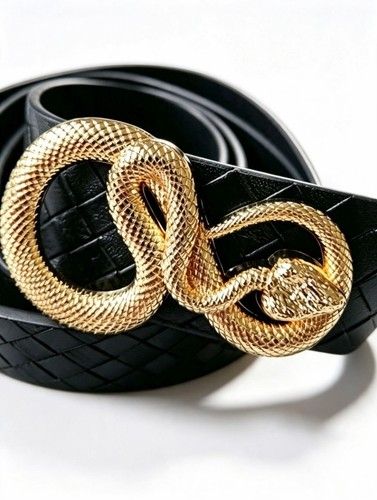 Black embossed belt - embossed, –