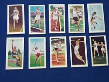 ABC (CINEMA)-FULL SET 1- 10, "BRITISH ATHLETES" 1955 TRADE CARDS