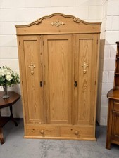 Dutch antique pine triple wardrobe beautiful clean tidy condition