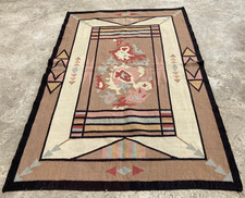 Vintage Traditional Handmade Beautiful Navajo Floral Floor Rug Carpet 207x134 cm