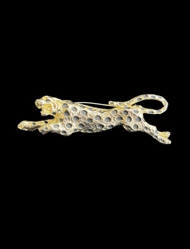 Vintage leaping leopard brooch - vintage,