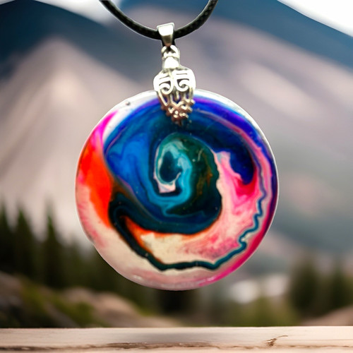 Multicolour round resin - resin, swirl