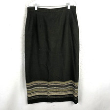 Vintage Wool Maxi Skirt Womens