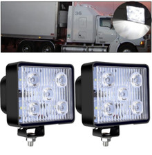 2PCS 24V Truck Rear Tail Lights 5 LED White Strobe Trailer Van Lorry Tractor Lam