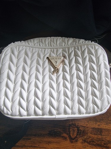 Guess white quilted zip cross - guess,