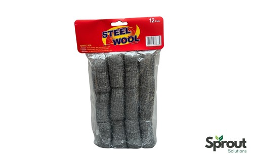 Steel wire wool pads - 12,