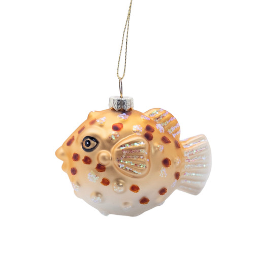 Puffer fish blown glass - fish,