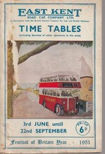 EAST KENT BUS TIMETABLE BOOK
