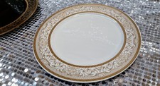 White gloss gold print - white,