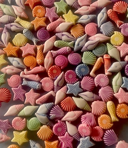 Beads sea shells fish shaped - beads,