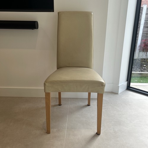 Cream faux leather - faux, dining