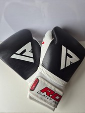 RDX  Sports T1 Elite Nappa Leather Boxing Gloves Gel Efficax 16 Oz Black/White